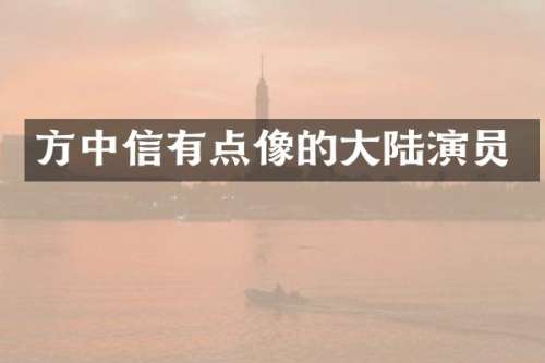 方中信有点像的大陆演员