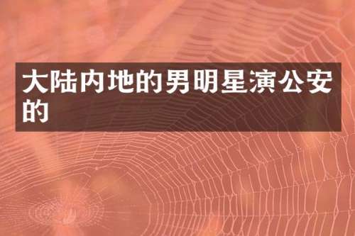 大陆内地的男明星演公安的