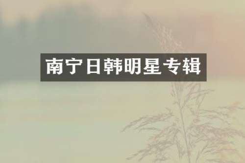 南宁日韩明星专辑