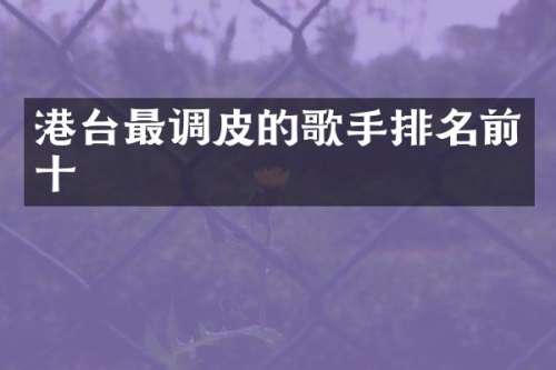 港台最调皮的歌手排名前十