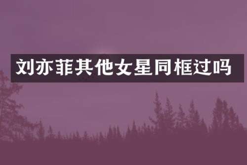 刘亦菲其他女星同框过吗