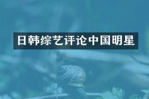 日韩综艺评论中国明星