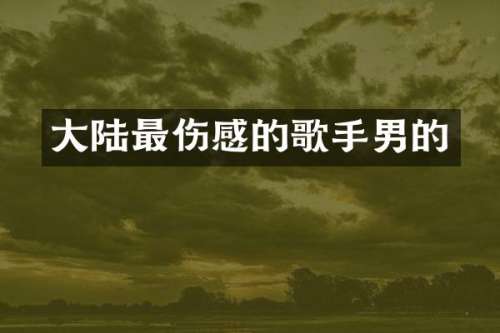大陆最伤感的歌手男的