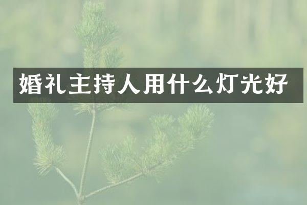 婚礼主持人用什么灯光好