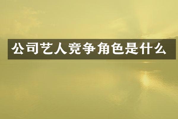 公司艺人竞争角色是什么
