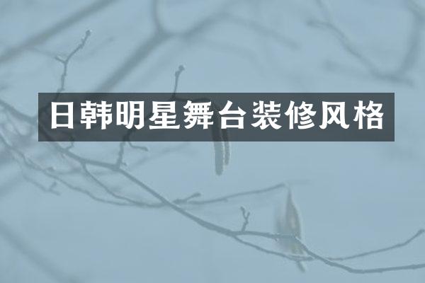 日韩明星舞台装修风格