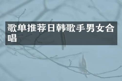 歌单推荐日韩歌手男女合唱