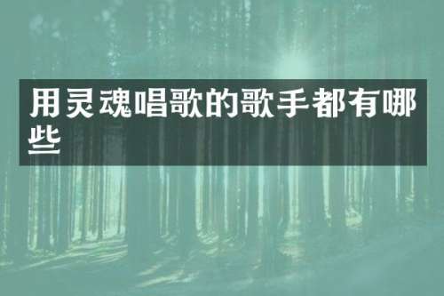 用灵魂唱歌的歌手都有哪些