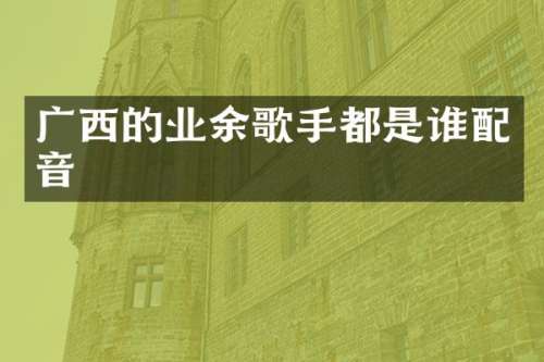 广西的业余歌手都是谁配音