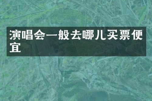 演唱会一般去哪儿买票便宜