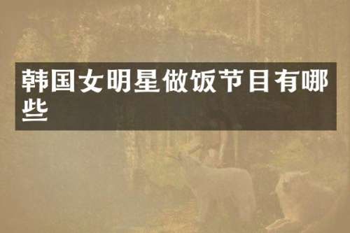 韩国女明星做饭节目有哪些
