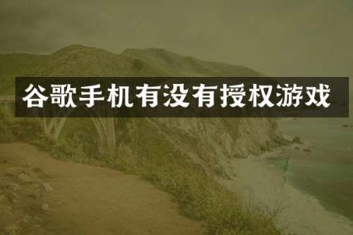 谷歌手机有没有授权游戏