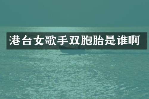 港台女歌手双胞胎是谁啊
