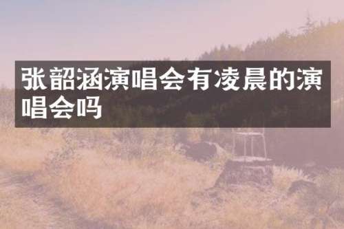 张韶涵演唱会有凌晨的演唱会吗