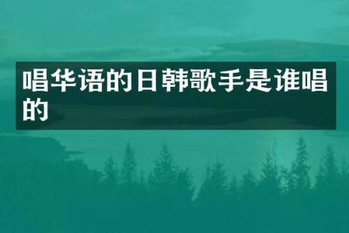 唱华语的日韩歌手是谁唱的