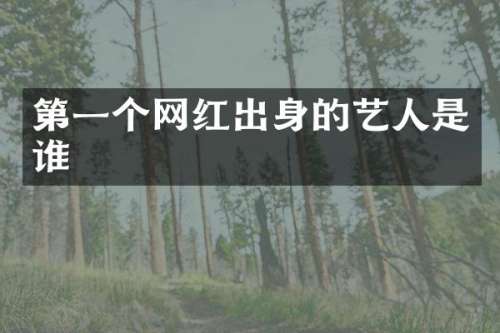 第一个网红出身的艺人是谁