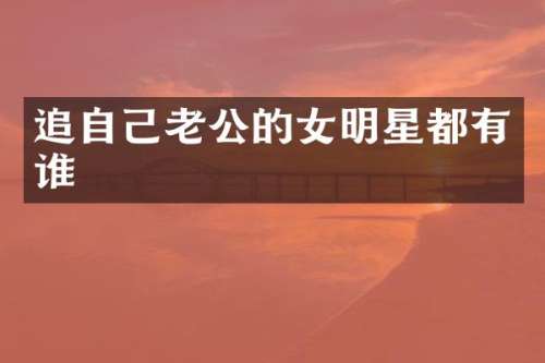 追自己老公的女明星都有谁