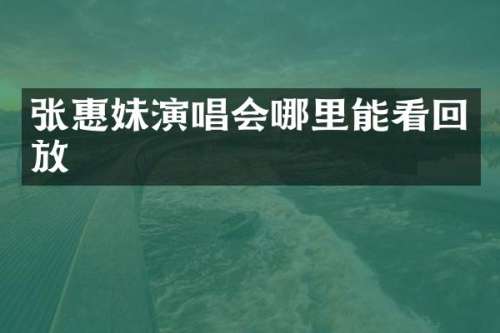 张惠妹演唱会哪里能看回放
