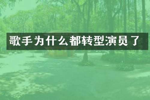歌手为什么都转型演员了