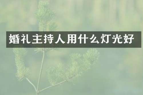 婚礼主持人用什么灯光好