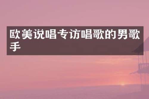欧美说唱专访唱歌的男歌手