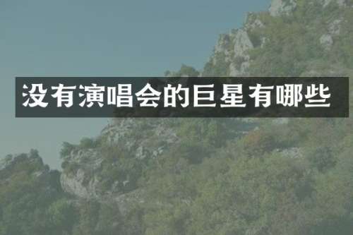 没有演唱会的巨星有哪些