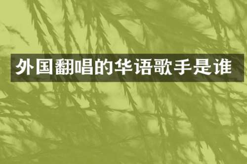 外国翻唱的华语歌手是谁