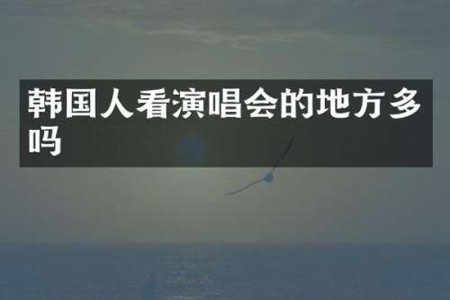 韩国人看演唱会的地方多吗