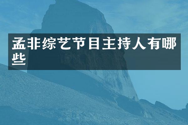 孟非综艺节目主持人有哪些