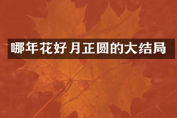 哪年花好月正圆的大结局