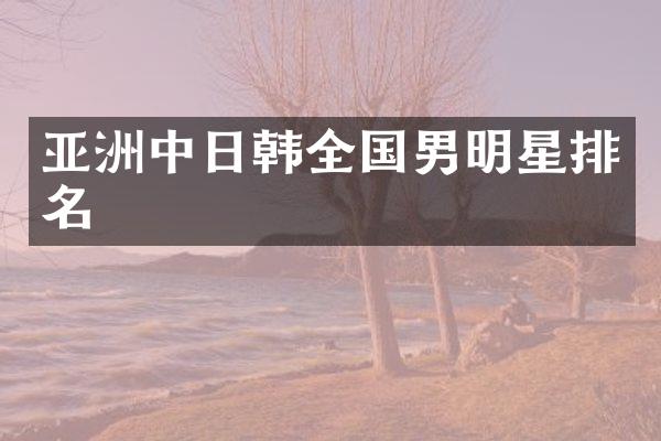 亚洲中日韩全国男明星排名