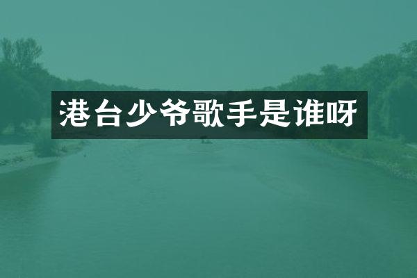 港台少爷歌手是谁呀