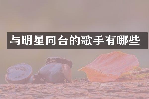 与明星同台的歌手有哪些