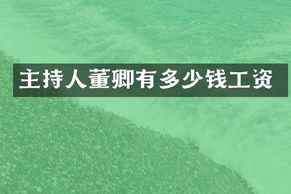 主持人董卿有多少钱工资