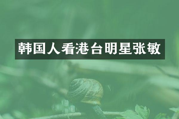 韩国人看港台明星张敏