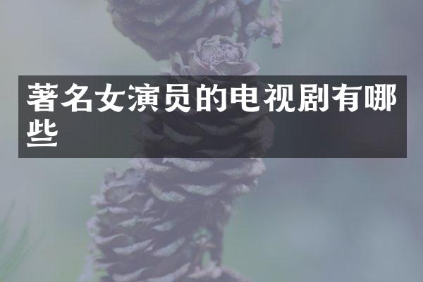 著名女演员的电视剧有哪些