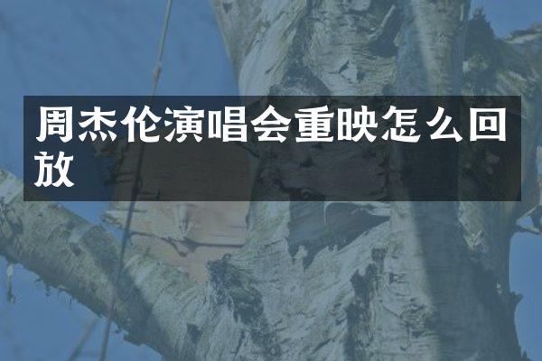 周杰伦演唱会重映怎么回放