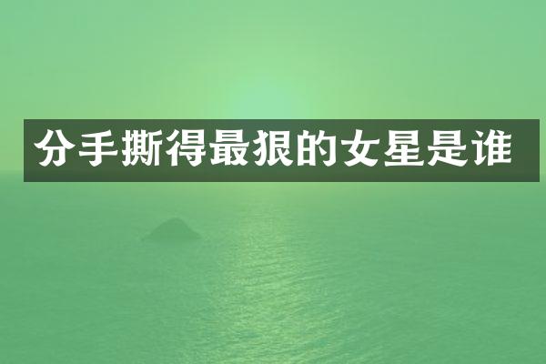 分手撕得最狠的女星是谁