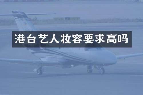 港台艺人妆容要求高吗