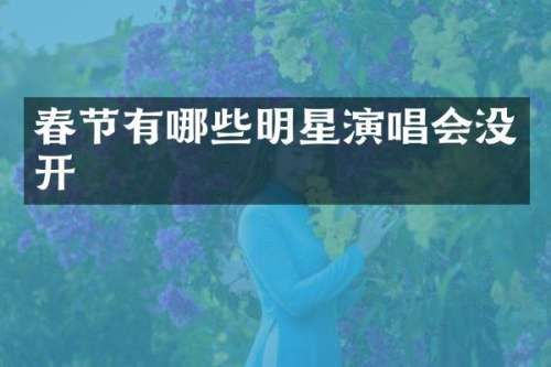 春节有哪些明星演唱会没开