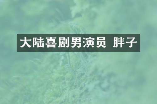 大陆喜剧男演员 胖子