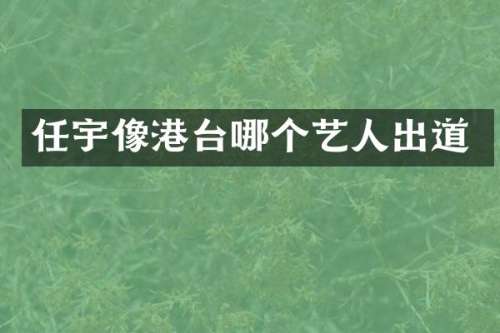 任宇像港台哪个艺人出道