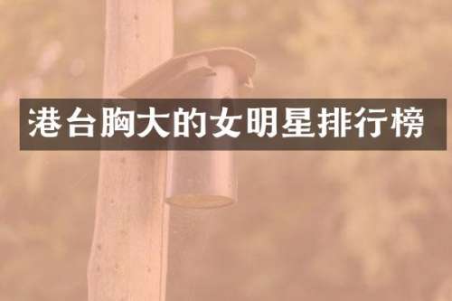 港台大的女明星排行榜