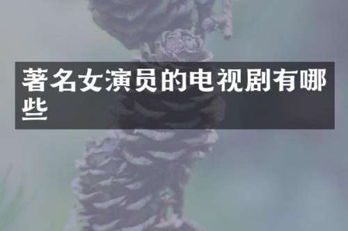 著名女演员的电视剧有哪些