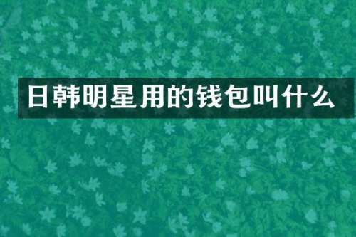 日韩明星用的钱包叫什么