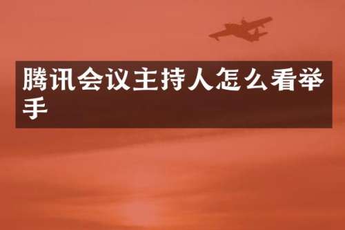 腾讯会议主持人怎么看举手