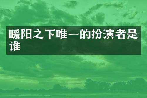 暖阳之下唯一的扮演者是谁