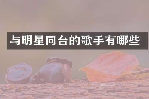 与明星同台的歌手有哪些