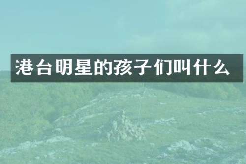 港台明星的孩子们叫什么