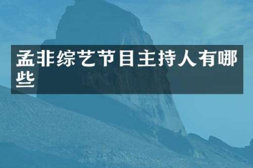孟非综艺节目主持人有哪些